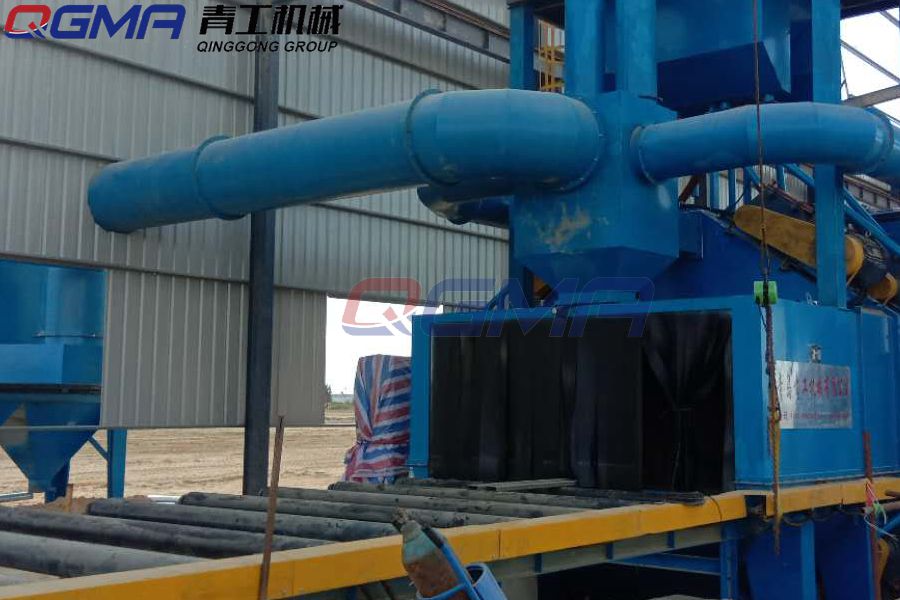 意昂注册辊道通过式抛丸机在中石化安装现场