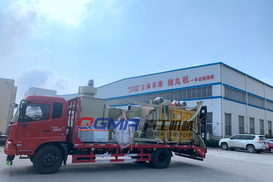湖北双吊钩式抛丸机装车发往湖北企业——意昂注册